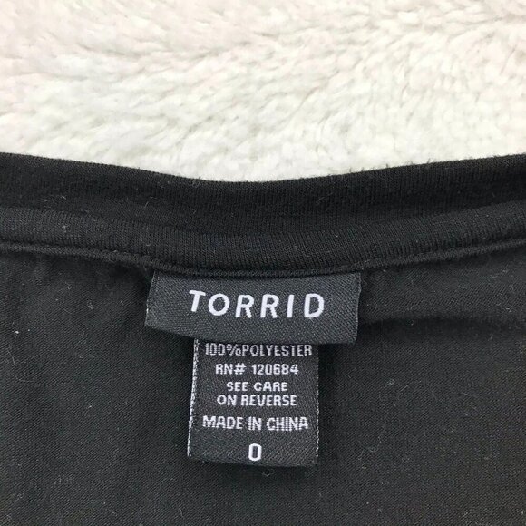 Torrid Floral Stripe Dolman Top 0 Large 12 Short Sleeve Shirt - Picture 4 of 6